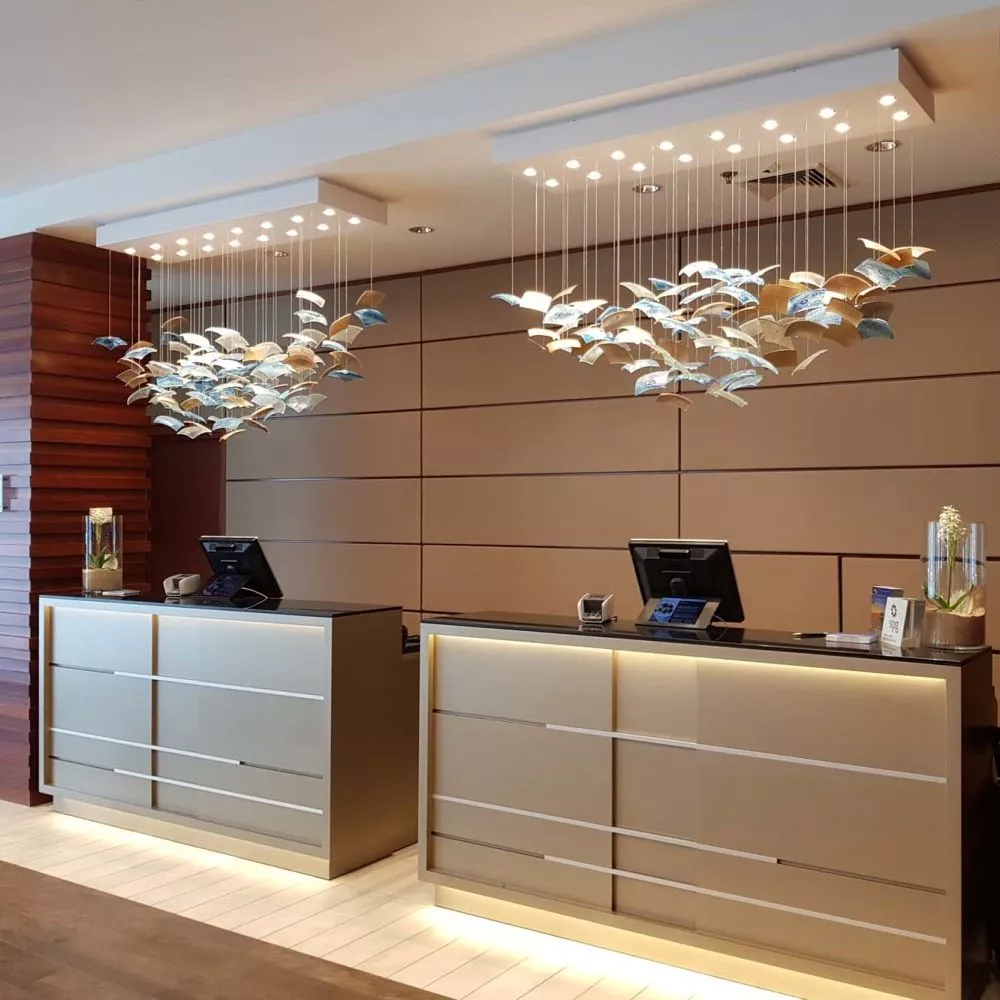 Luxury hotel lobby lighting